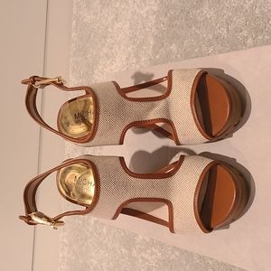 Micheal Kors, brown sandle wedge, size 5.5